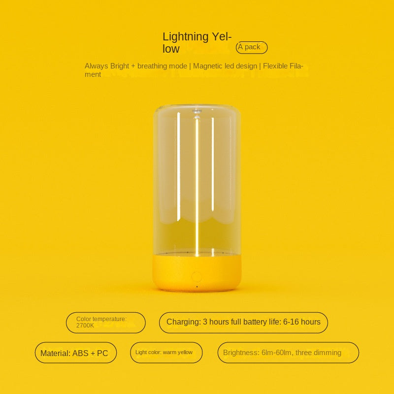 Portable LED Camping Lamp with Type-C Charging / Anti-Blue Light Night Light / Durable Creative Ambient Light