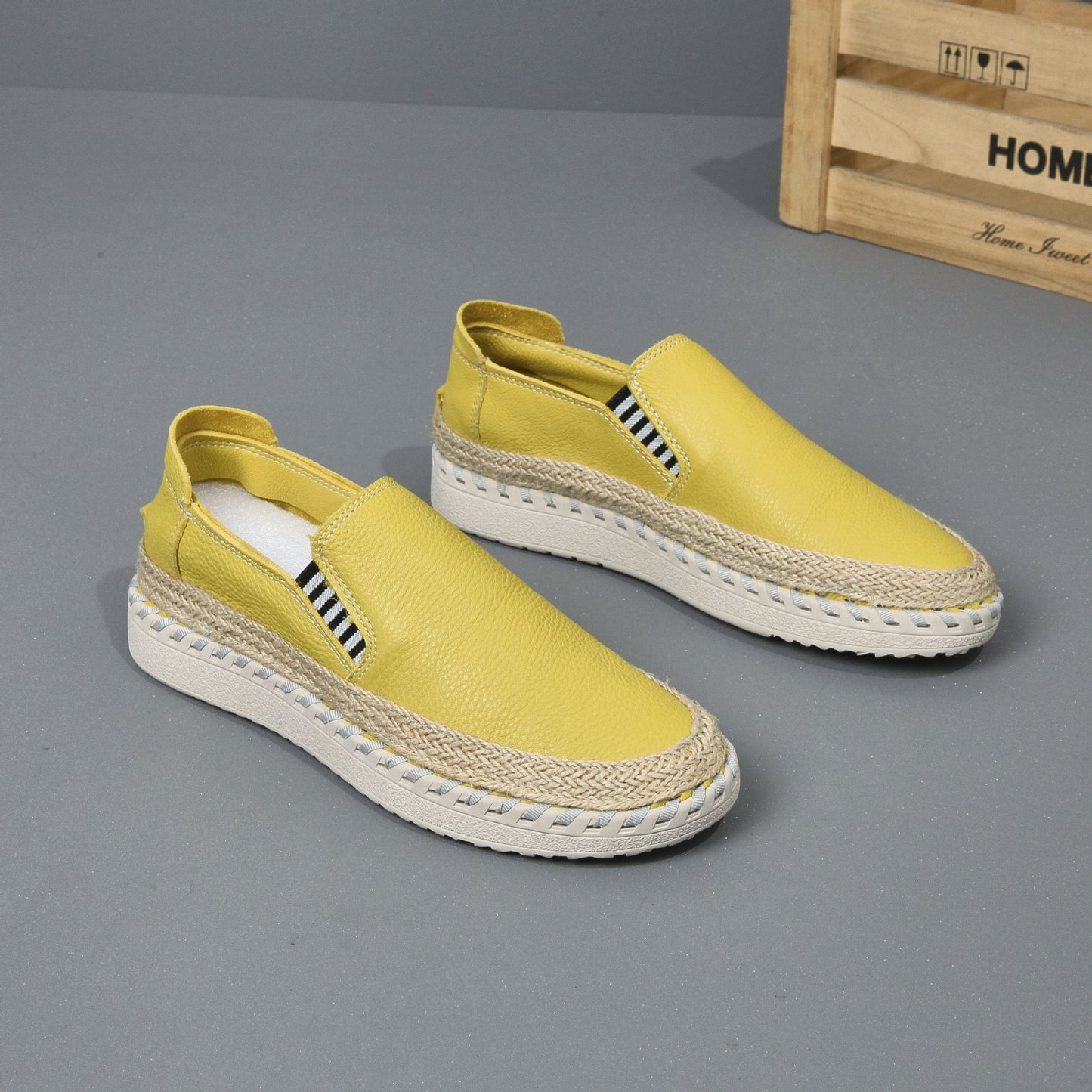 Men's Handmade Leather Fisherman Shoes - Casual Cowhide One Foot Massage Loafers