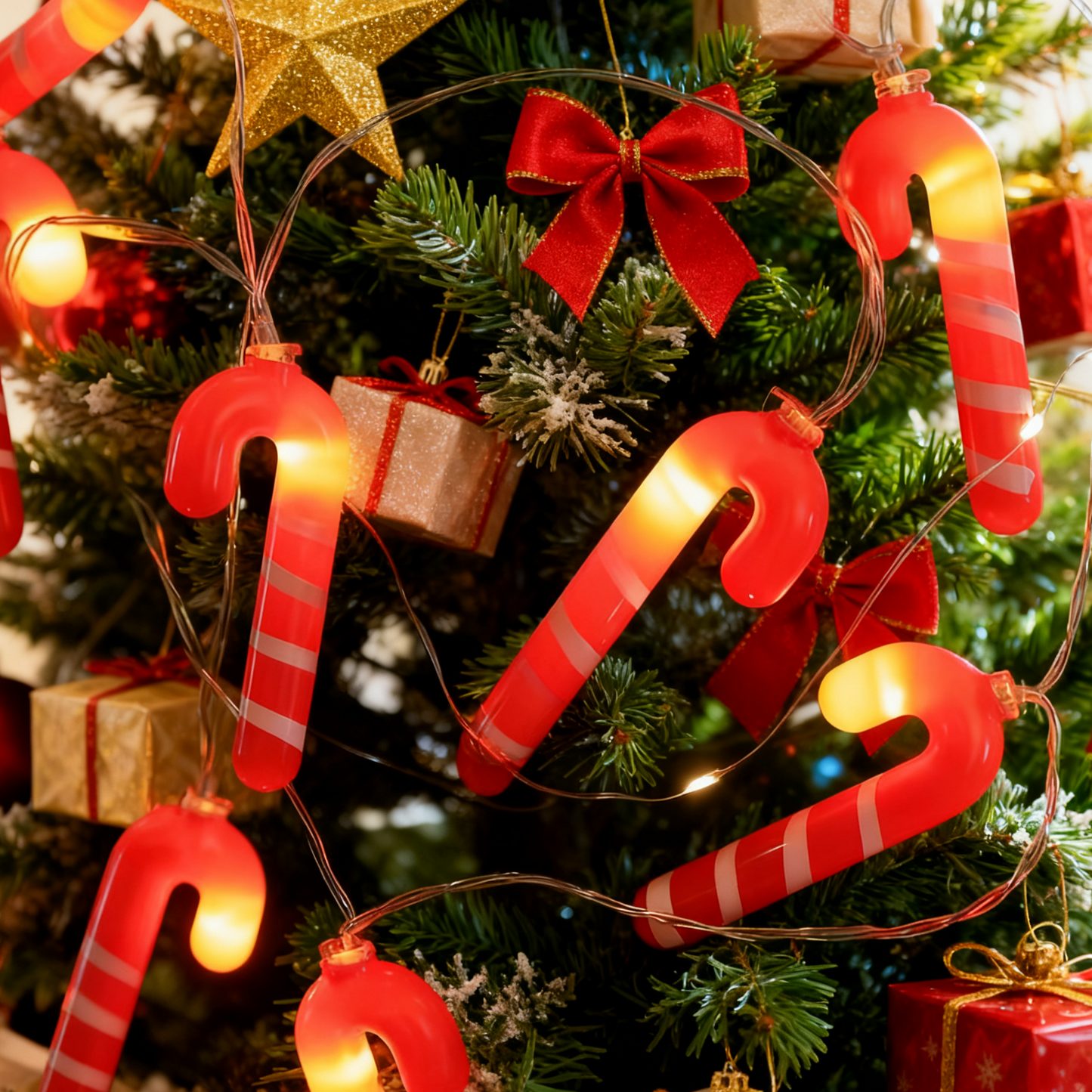 Candy Cane Christmas Lights - LED Fairy String Lights for Holiday Decor
