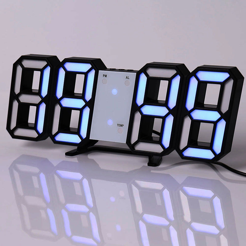 3D LED Digital Alarm Clock - Modern Wall & Desk Clock with Colorful Display