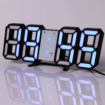 3D LED Digital Alarm Clock - Modern Wall & Desk Clock with Colorful Display