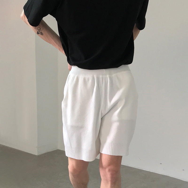 Premium Ice Silk Knitted Shorts - Ultra-Breathable Casual Loose Five-Quarter Pants