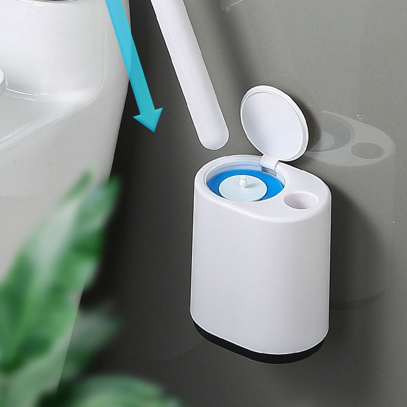Wall-Mounted Disposable Toilet Brush Set – Hygienic Deep Cleaning Wand with Replaceable Scrub Pads