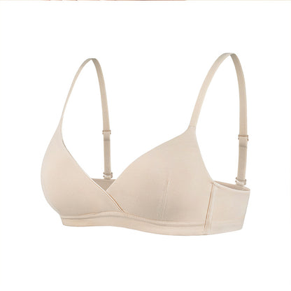 French Triangle Cup Cotton Bralette - Thin, Non-Wired Uplift Bra