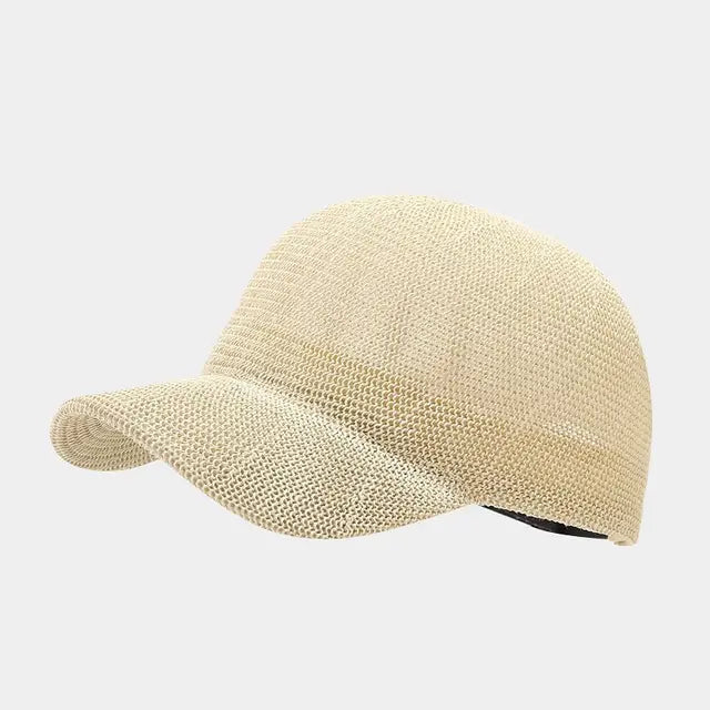 Summer Breathable Straw Baseball Cap - Lightweight Paper Grass Sun Hat for Women