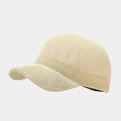 Summer Breathable Straw Baseball Cap - Lightweight Paper Grass Sun Hat for Women