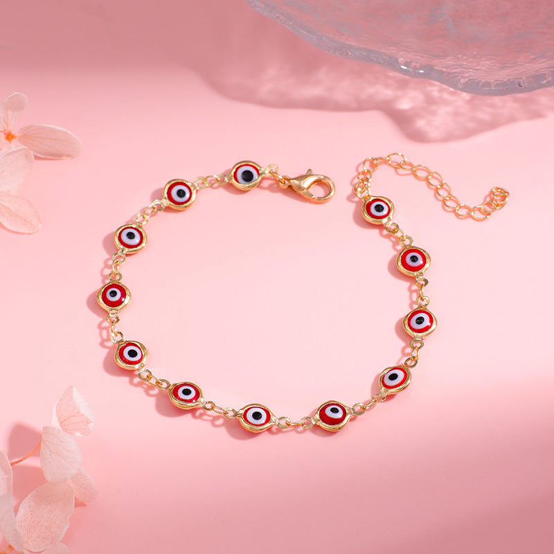 Trendy Women's Gold Chain Evil Eye Bracelet (Nazar Amulet Jewelry)
