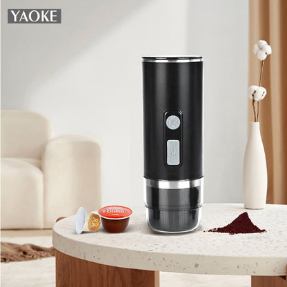 Portable Electric Espresso Maker - Fully Automatic Handheld Coffee Machine for Capsules & Ground Powder