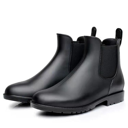 Women's Short Rain Boots - Waterproof Anti-Slip Chelsea Water Boots