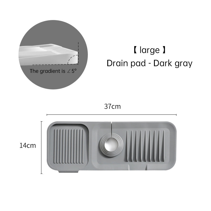 Silicone Faucet Drain Pad - Anti-Splash Kitchen Countertop Sink Mat