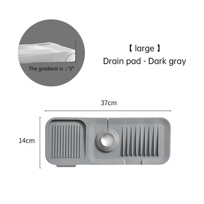 Silicone Faucet Drain Pad - Anti-Splash Kitchen Countertop Sink Mat