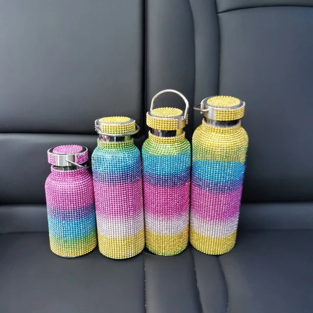 Elegant Bling Jewelry Water Bottle | Vacuum Insulated Flask for Coffee & Tea | Stylish Gift for Her