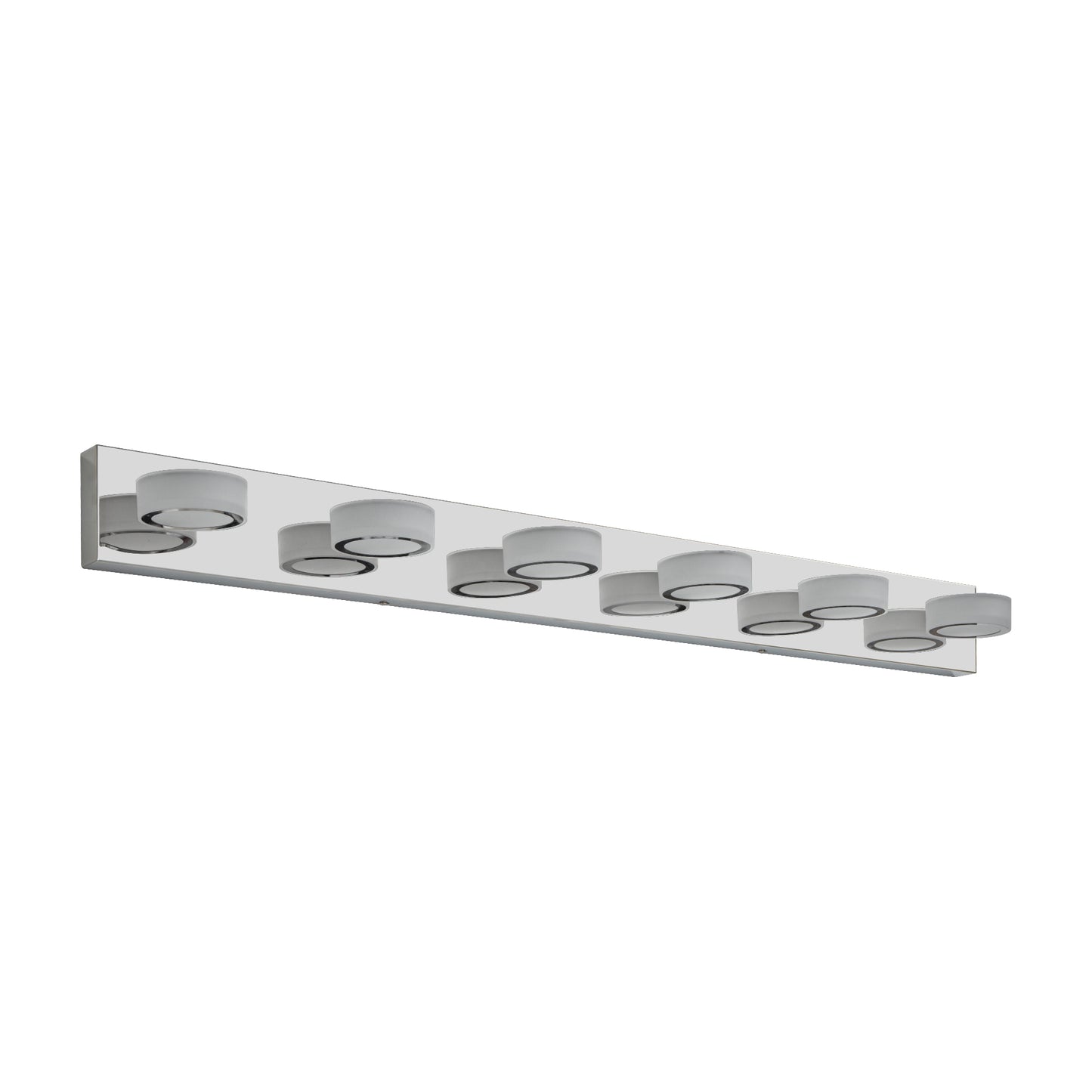 Modern Chrome 6-Light LED Vanity Fixture - Sleek Over-Mirror Bathroom Wall Lighting
