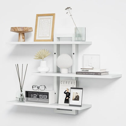 3-Tier Modern Wooden Wall Shelf for Kitchen, Bathroom & Living Room