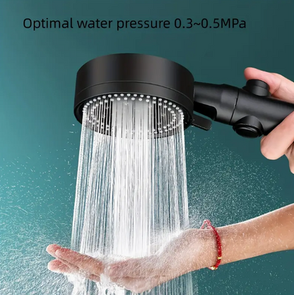 5-Mode High-Pressure Rainfall Shower Head – 360° Adjustable Detachable Hydro Jet with Stop Button