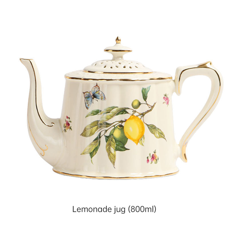 European-Style Elegant Lemon Ceramic Espresso Cup and Saucer Set