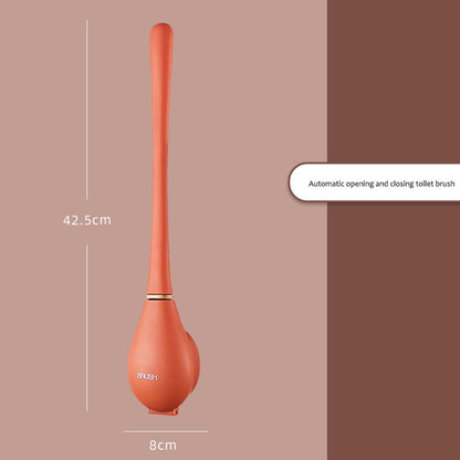 Wall-Mounted Silicone Toilet Brush with Quick-Drying Holder – Long Handle Soft Bristle Scrubber for Deep Cleaning