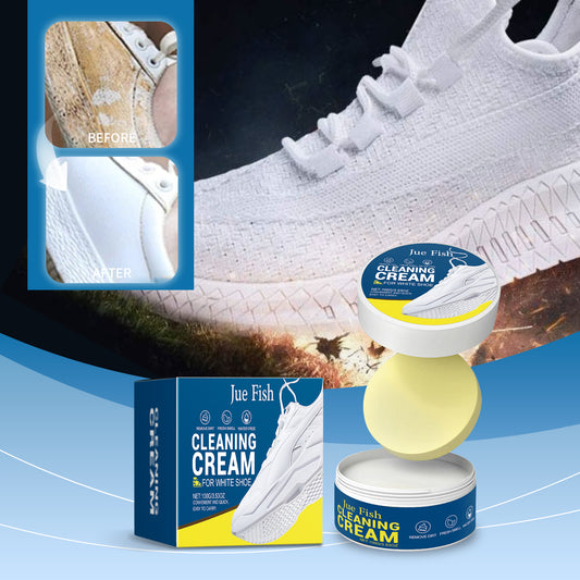 Multi-functional White Shoes Cleaning Cream - Instant Stain Remover with Sponge