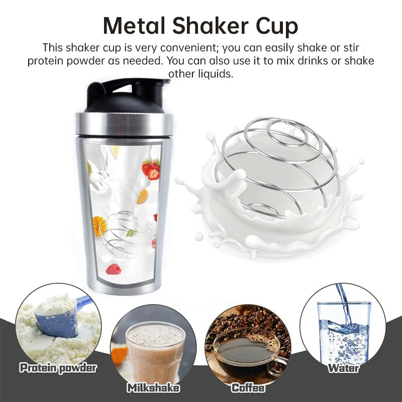 Insulated Metal Shaker Cup for Protein Shakes | BPA-Free Durable Sports Bottle
