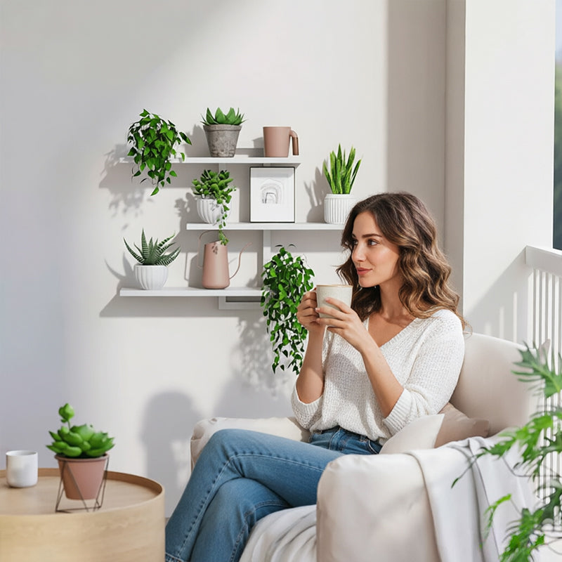3-Tier Modern Wooden Wall Shelf for Kitchen, Bathroom & Living Room