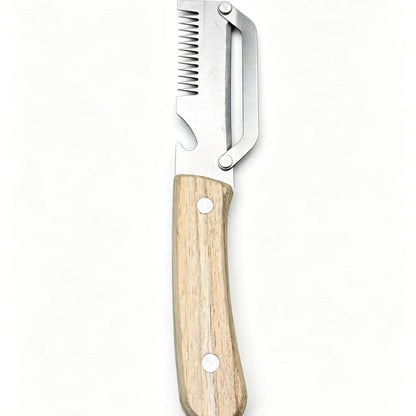 Multi-functional Kitchen Vegetable Slicer & Peeler - 2-in-1 Household Knife Tool with Wooden Handle & Bottle Opener