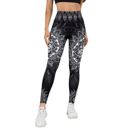 High-Waisted Tummy Control Fitness Workout Leggings - Ankle-Length Tights