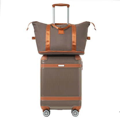 3-Piece Hardshell ABS Suitcase Set with Double Spinner Wheels & TSA Lock - Copper