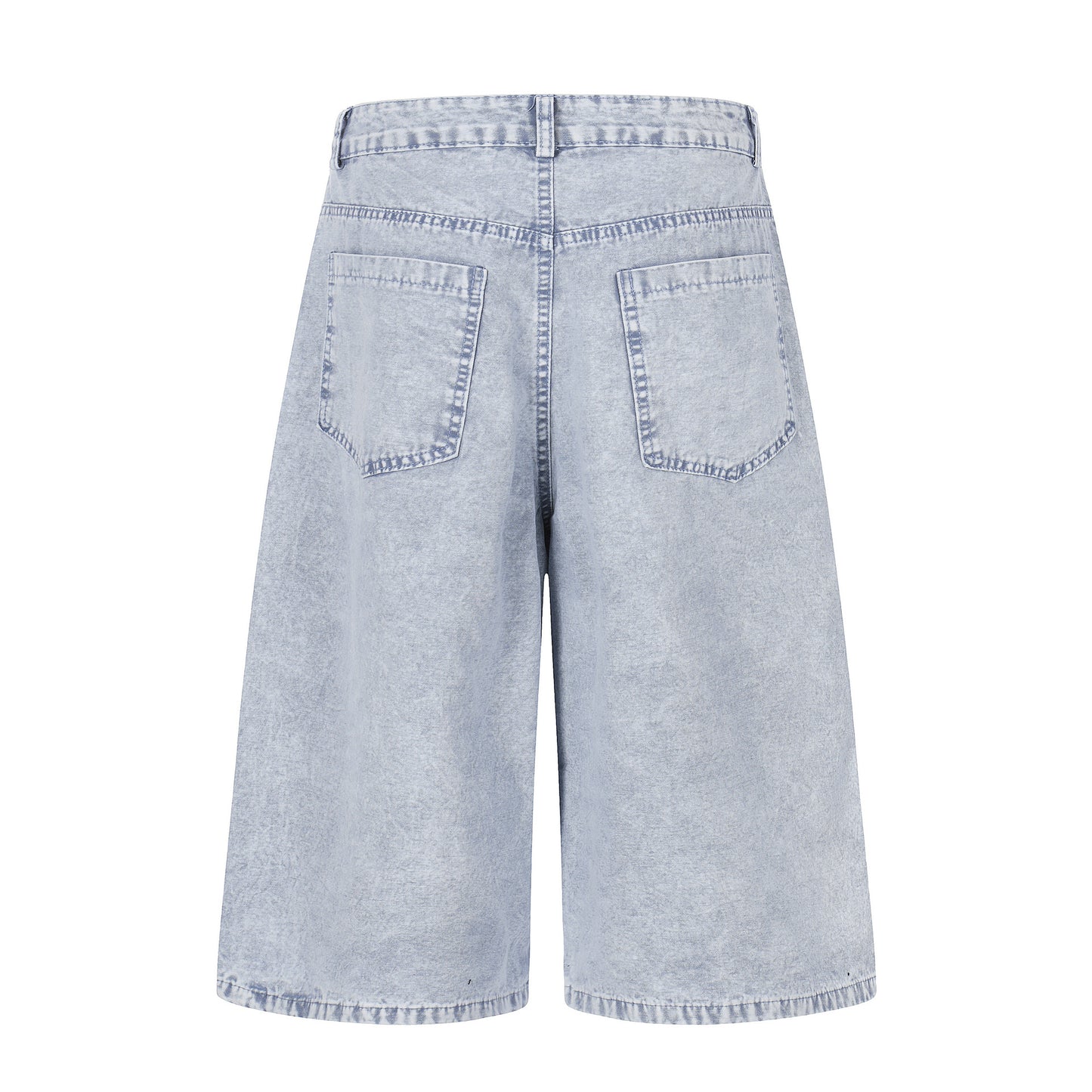 Urban Aesthetic Graphic Print Wide Leg Jeans - High Street Washed Denim Culottes