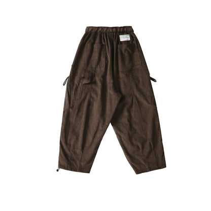 Men's Corduroy Multi-Pocket Loose Straight Casual Work Pants