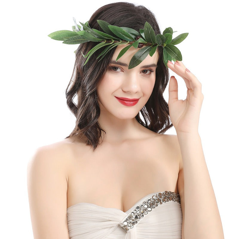 Classic Olive Leaf Wreath Headpiece / Greek Style Olive Branch Headband for Wedding and Engagement