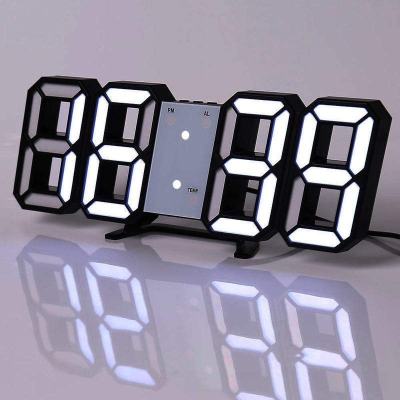 3D LED Digital Alarm Clock - Modern Wall & Desk Clock with Colorful Display