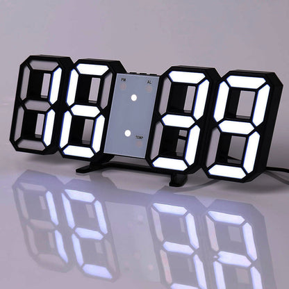 3D LED Digital Alarm Clock - Modern Wall & Desk Clock with Colorful Display