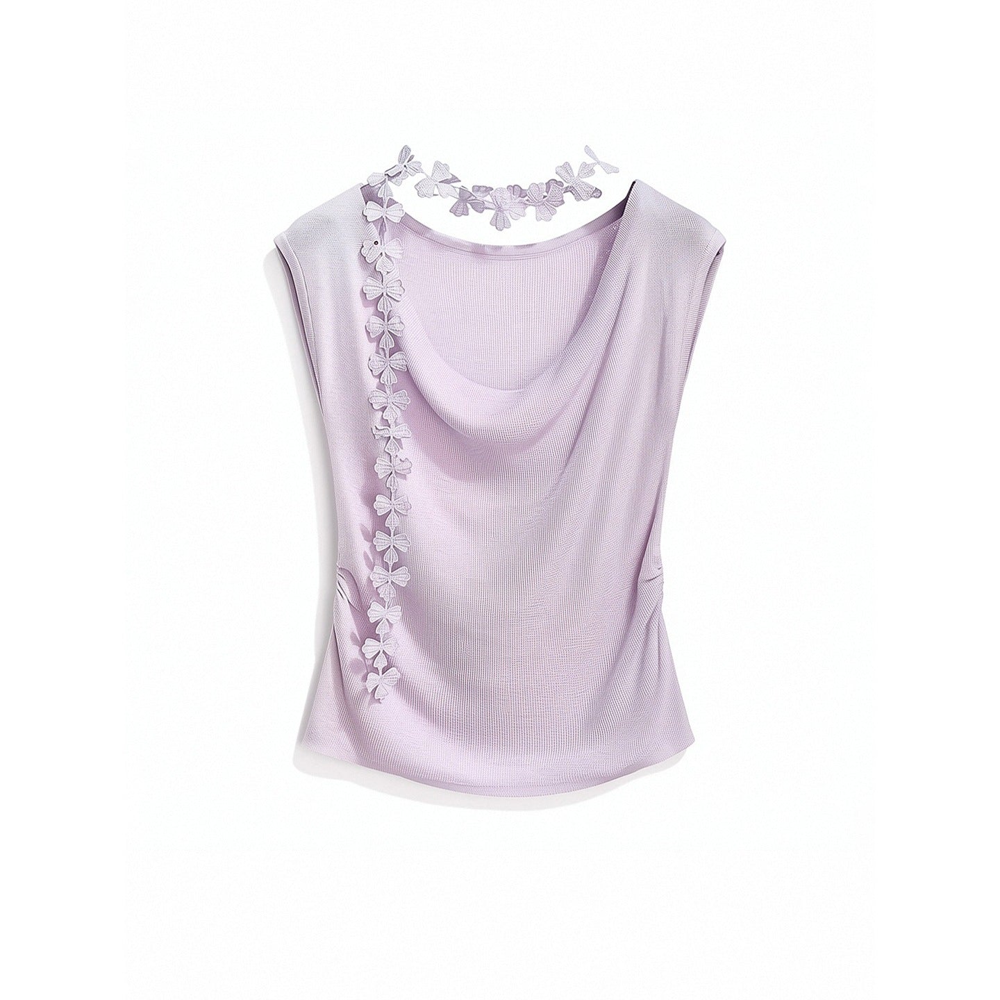 Women's Decorative Flower Sleeveless Vest - Plus Size Slim Fit Knit Inner Wear