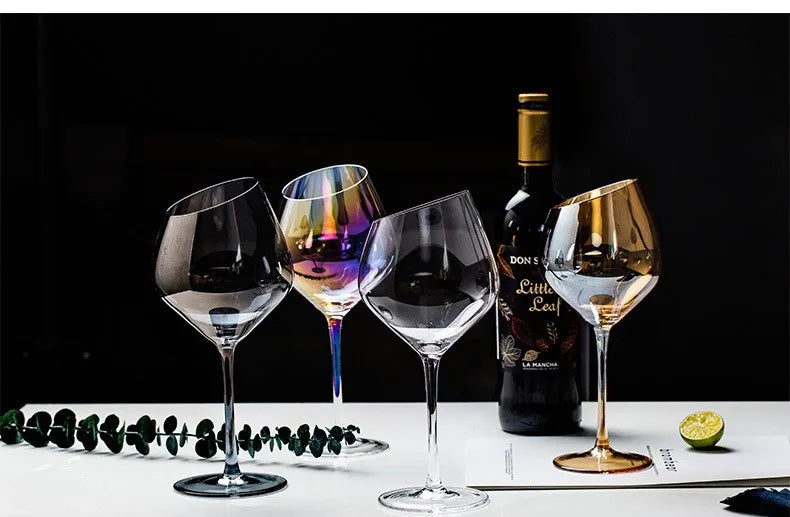 Creative Bevel Champagne/Wine Glass Cups with Iridescent Color-Changing Finish