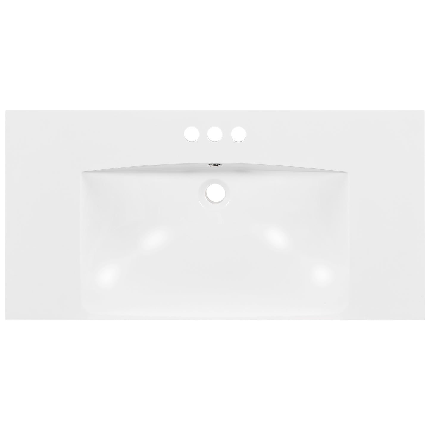 36-Inch Luxury Modern Resin Bathroom Sink – Sleek Minimalist Vanity Top with Overflow Hole (Sink Only)