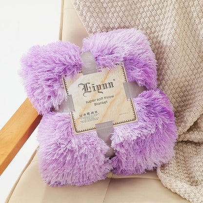 Colorful Rainbow Tie-Dye Plush Blanket – Ultra Soft Nordic Style Fuzzy Throw for Sofa, Office & Nap Time