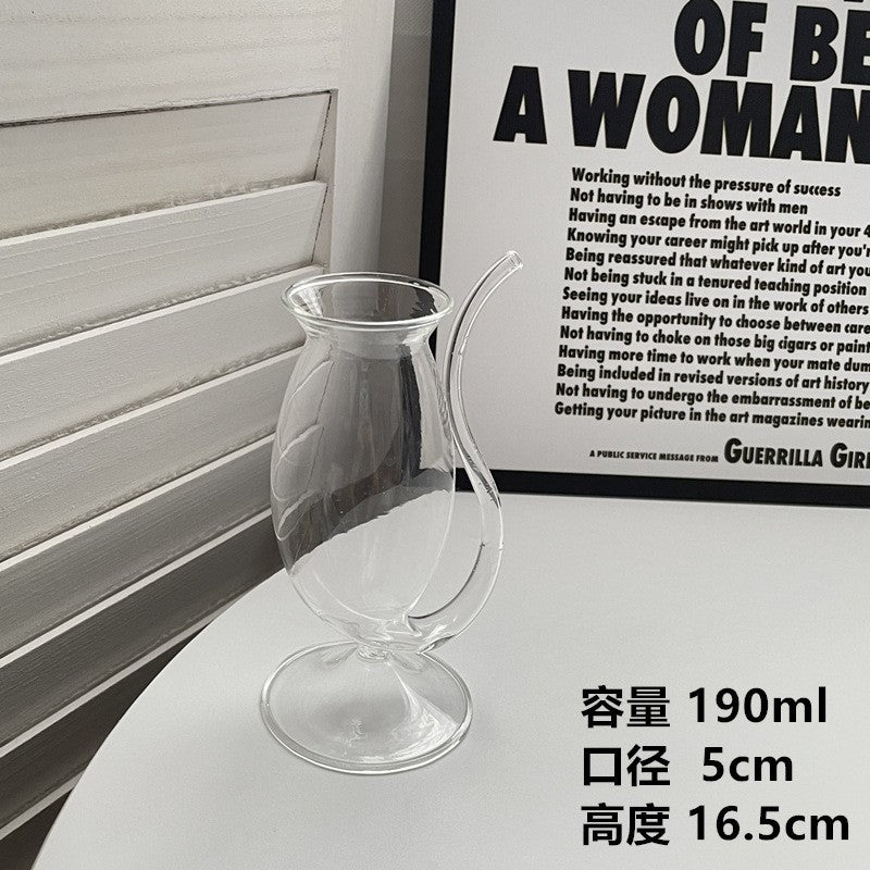 Creative Vampire Glass Cup with Built-in Drinking Straw