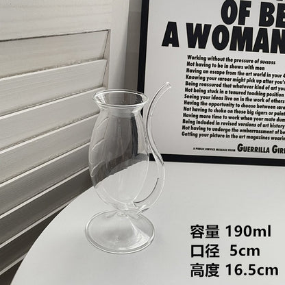 Creative Vampire Glass Cup with Built-in Drinking Straw