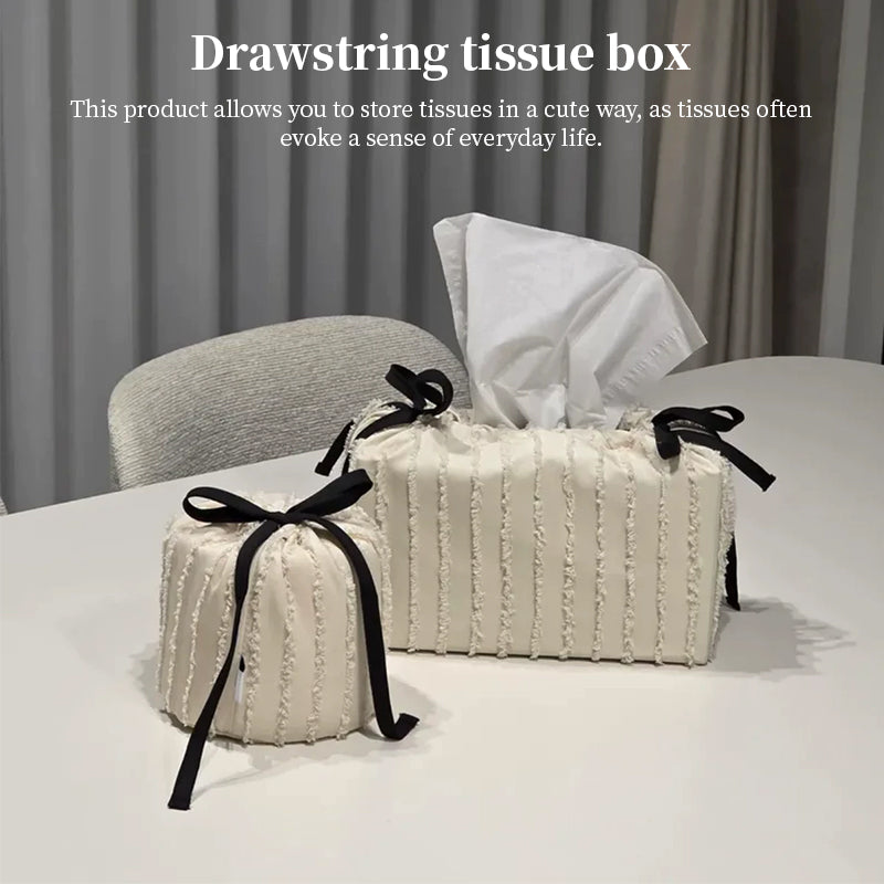 Aesthetic Korean Style Tissue Box Cover - Soft Fabric Cake Design Decorative Holder