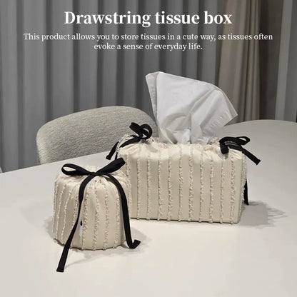 Aesthetic Korean Style Tissue Box Cover - Soft Fabric Cake Design Decorative Holder