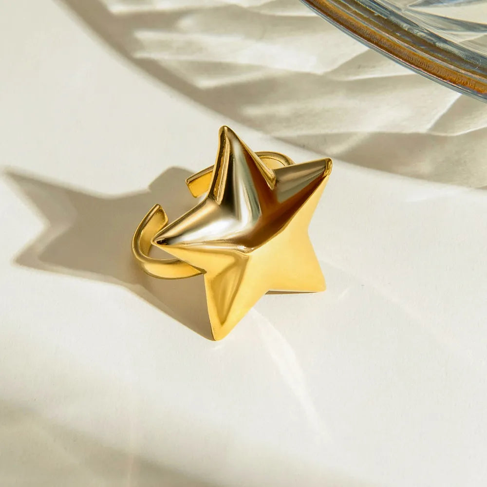 Dainty 18K Gold-Plated Star Ring