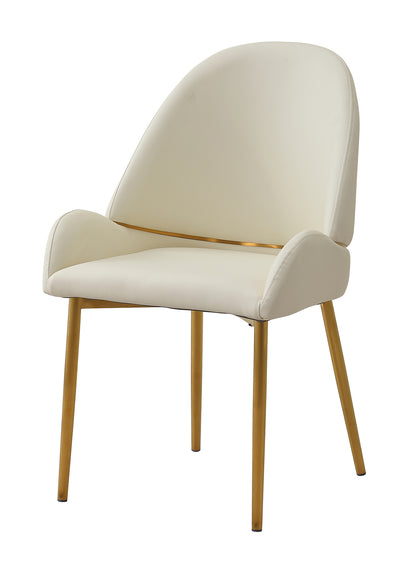 Modern PU Leather Dining Chair with Gold Metal Legs – Ergonomic Padded Seat for Home & Office (Set of 2)