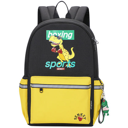 New Cartoon Anime Dinosaur & Duck Backpack for Primary/Secondary School Students (Boys & Girls)