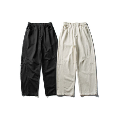 Men's Washed Relaxed-Fit Wide-Leg Casual Trousers