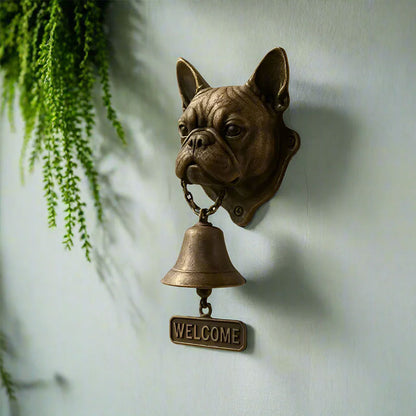 Vintage Dog Welcome Bell – Metal Wall-Mounted Merchant Chime for Home & Office Entrance
