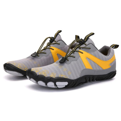 Men's Breathable Mesh Athletic Shoes - Elastic Lock Laces Contrast Sports Sneakers