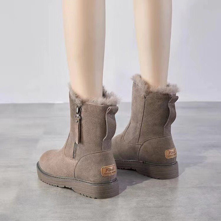 Women's Cold Resistant and Warm Snow Boots with Thickened Fleece Lining