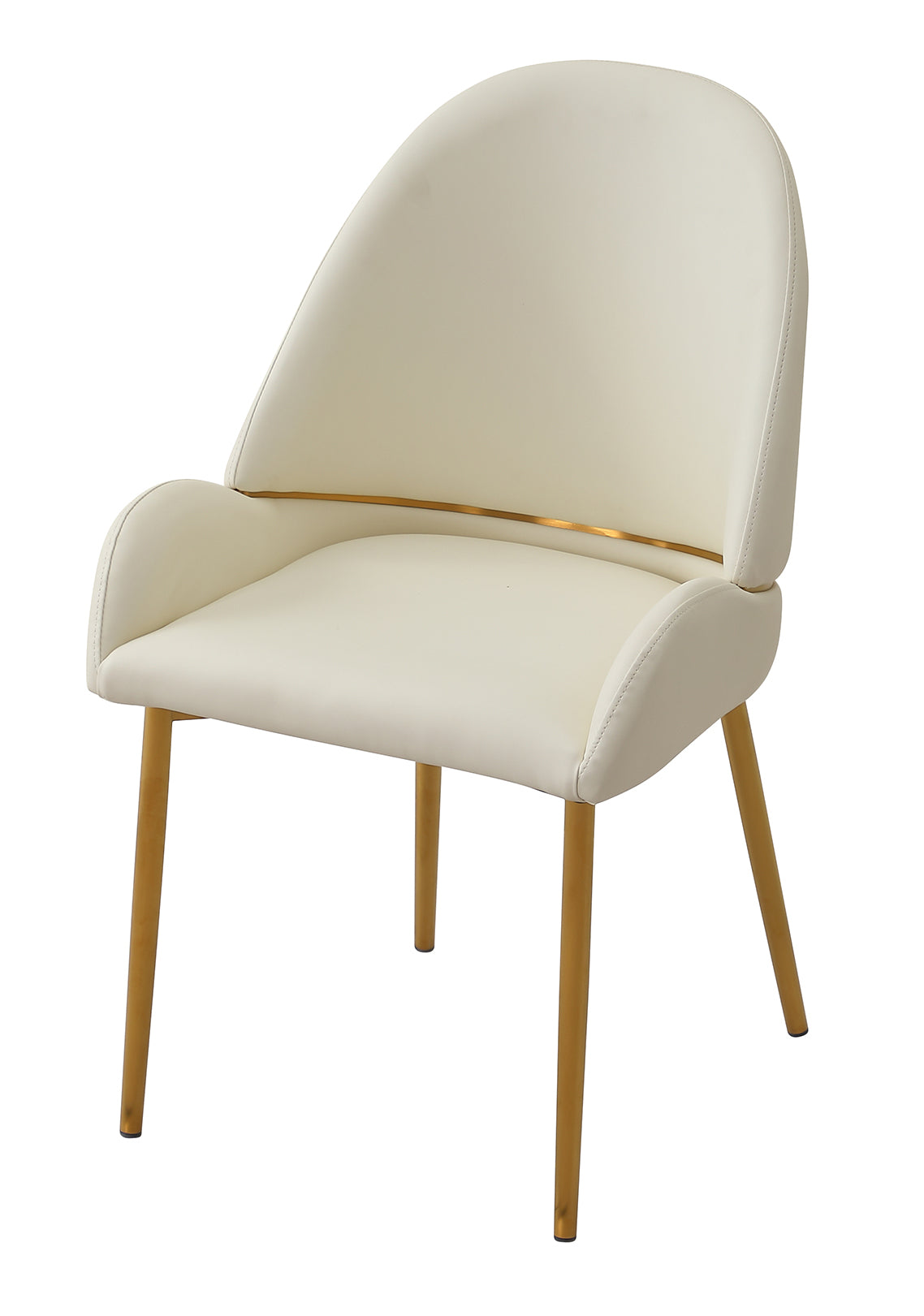 Modern PU Leather Dining Chair with Gold Metal Legs – Ergonomic Padded Seat for Home & Office (Set of 2)