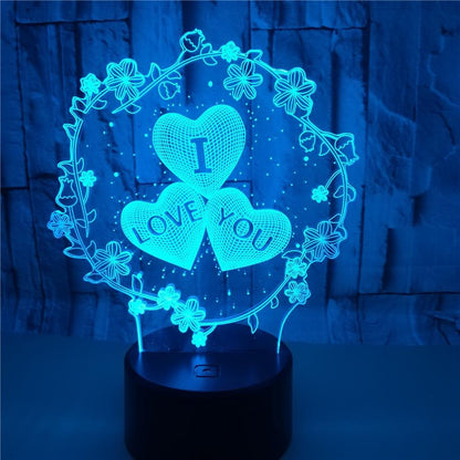 Romantic 3D Heart "I LOVE YOU" LED Lamp – Multi-Color Touch Sensor Night Light for Anniversary & Valentine's Gift