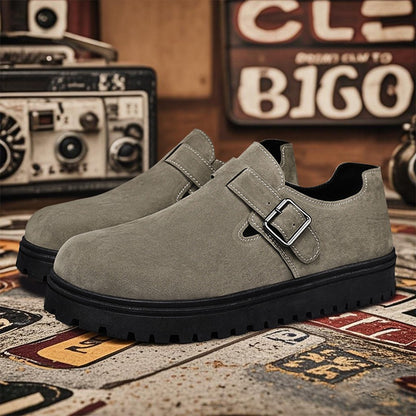 Men's Thick Soled Height Increasing Board/Casual Shoes (Buckle Accent)
